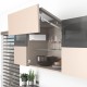 AVENTOS HF top підіймальна система, механізм F25, важіль F39, фасад шир.алюм.проф. і дер., білі заглушки, SERVO-DRIVE