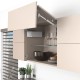 AVENTOS HF top підіймальна система, механізм F25, важіль F35, дерев`яний фасад, сірі заглушки, SERVO-DRIVE