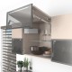 AVENTOS HF top підіймальна система, механізм F25, важіль F39, фасад дер. і вуз.алюм.проф., сірі заглушки, SERVO-DRIVE
