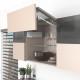 AVENTOS HF top підіймальна система, механізм F25, важіль F35, фасад шир.алюм.проф. і дер., сірі заглушки, SERVO-DRIVE