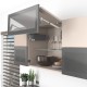AVENTOS HF top підіймальна система, механізм F25, важіль F39, фасад дер. і шир.алюм.проф., темно-сірі заглушки, SERVO-DRIVE