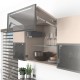 AVENTOS HF top підіймальна система, механізм F25, важіль F32, фасад дер. і вуз.алюм.проф., темно-сірі заглушки, SERVO-DRIVE
