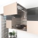 AVENTOS HF top підіймальна система, механізм F25, важіль F35, фасад шир.алюм.проф. і дер., темно-сірі заглушки, SERVO-DRIVE