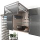 AVENTOS HF top підіймальна система, механізм F25, важіль F39, фасад вуз.алюм.проф., темно-сірі заглушки, SERVO-DRIVE