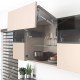 AVENTOS HF top підіймальна система, механізм F25, важіль F32, фасад вуз.алюм.проф. і дер., темно-сірі заглушки, SERVO-DRIVE