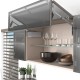 AVENTOS HF top підіймальна система, механізм F25, важіль F39, фасад вуз.алюм.проф., сірі заглушки