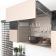 AVENTOS HF top підіймальна система, механізм F28, важіль F39, фасад вуз.алюм.проф. і дер., сірі заглушки