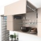 AVENTOS HF top підіймальна система, механізм F25, важіль F32, дерев`яний фасад, темно-сірі заглушки