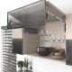 AVENTOS HF top підіймальна система, механізм F25, важіль F32, фасад дер. і вуз.алюм.проф., темно-сірі заглушки