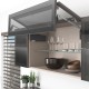 AVENTOS HF top підіймальна система, механізм F25, важіль F39, фасад шир.алюм.проф., темно-сірі заглушки