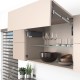 AVENTOS HF top підіймальна система, механізм F25, важіль F35, дерев`яний фасад, темно-сірі заглушки, SERVO-DRIVE