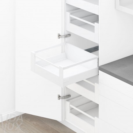 TANDEMBOX antaro SPACE TOWER комплект шухляди D з релінгом, NL&nbsp;550&nbsp;мм, 65&nbsp;кг, BLUMOTION, білий "Шовк"