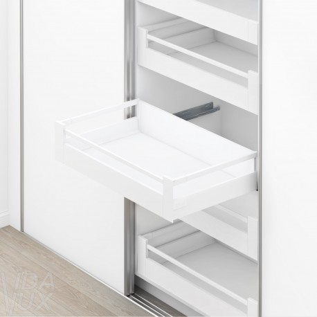 TANDEMBOX antaro SPACE TOWER комплект шухляди C з релінгом, NL&nbsp;650&nbsp;мм, 65&nbsp;кг, BLUMOTION, білий "Шовк"