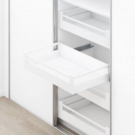 TANDEMBOX antaro SPACE TOWER комплект шухляди C з релінгом, NL&nbsp;500&nbsp;мм, 65&nbsp;кг, BLUMOTION, білий "Шовк"