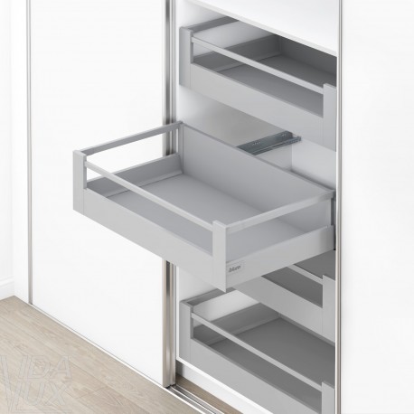 TANDEMBOX antaro SPACE TOWER комплект шухляди D з релінгом, NL&nbsp;500&nbsp;мм, 30&nbsp;кг, BLUMOTION, світло-сірий