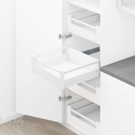 TANDEMBOX antaro SPACE TOWER комплект шухляди C з релінгом, NL&nbsp;600&nbsp;мм, 65&nbsp;кг, BLUMOTION, білий "Шовк"