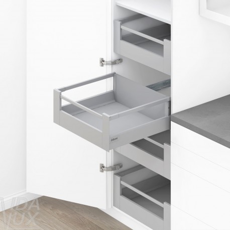 TANDEMBOX antaro SPACE TOWER комплект шухляди D з релінгом, NL&nbsp;500&nbsp;мм, 30&nbsp;кг, BLUMOTION, світло-сірий