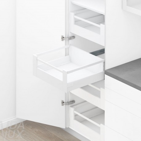 TANDEMBOX antaro SPACE TOWER комплект шухляди D з релінгом, NL&nbsp;600&nbsp;мм, 65&nbsp;кг, BLUMOTION, білий "Шовк"