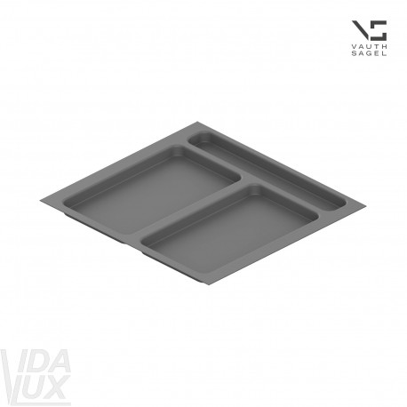 Піддон для відер VS ENVI Free L+L, для TANDEMBOX 600 мм, розмір 504 x 473, сіра "Лава"